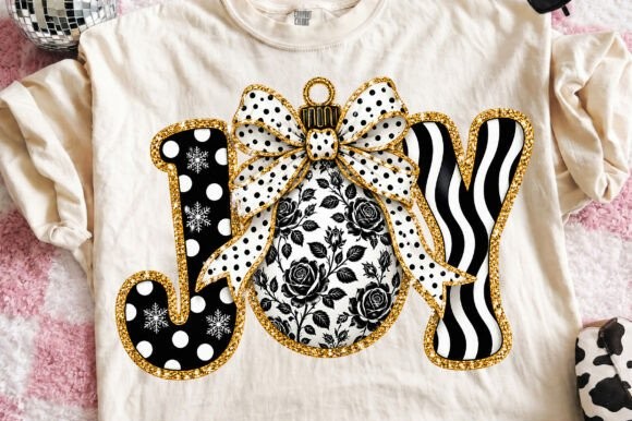 Bedrucktes Weihnachtsshirt mit JOY Motiv